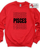 Stacked Pisces Zodiac Sweatshirt