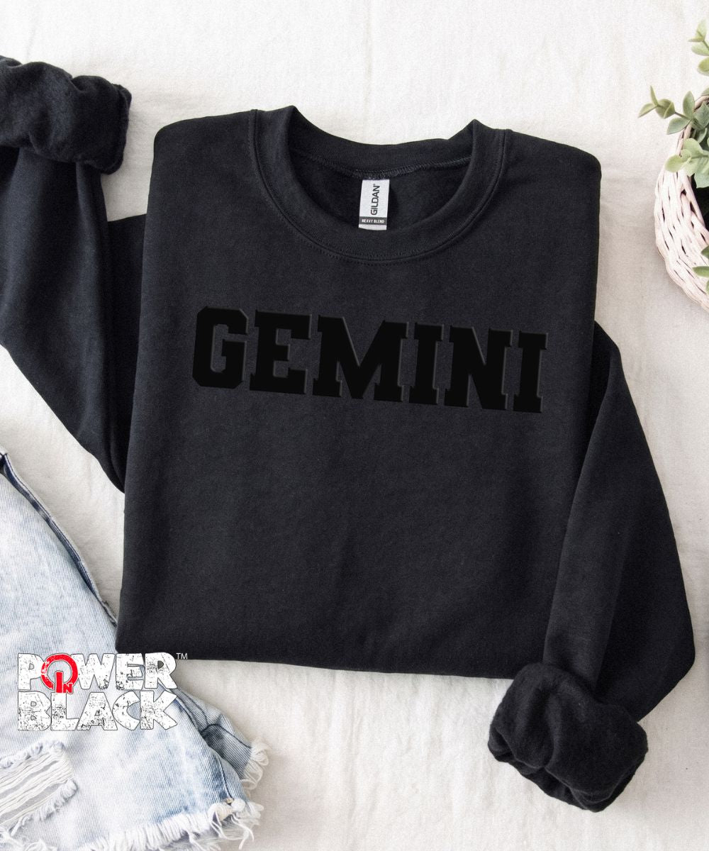 Puff Gemini (Off Black Puff Design) Sweatshirt