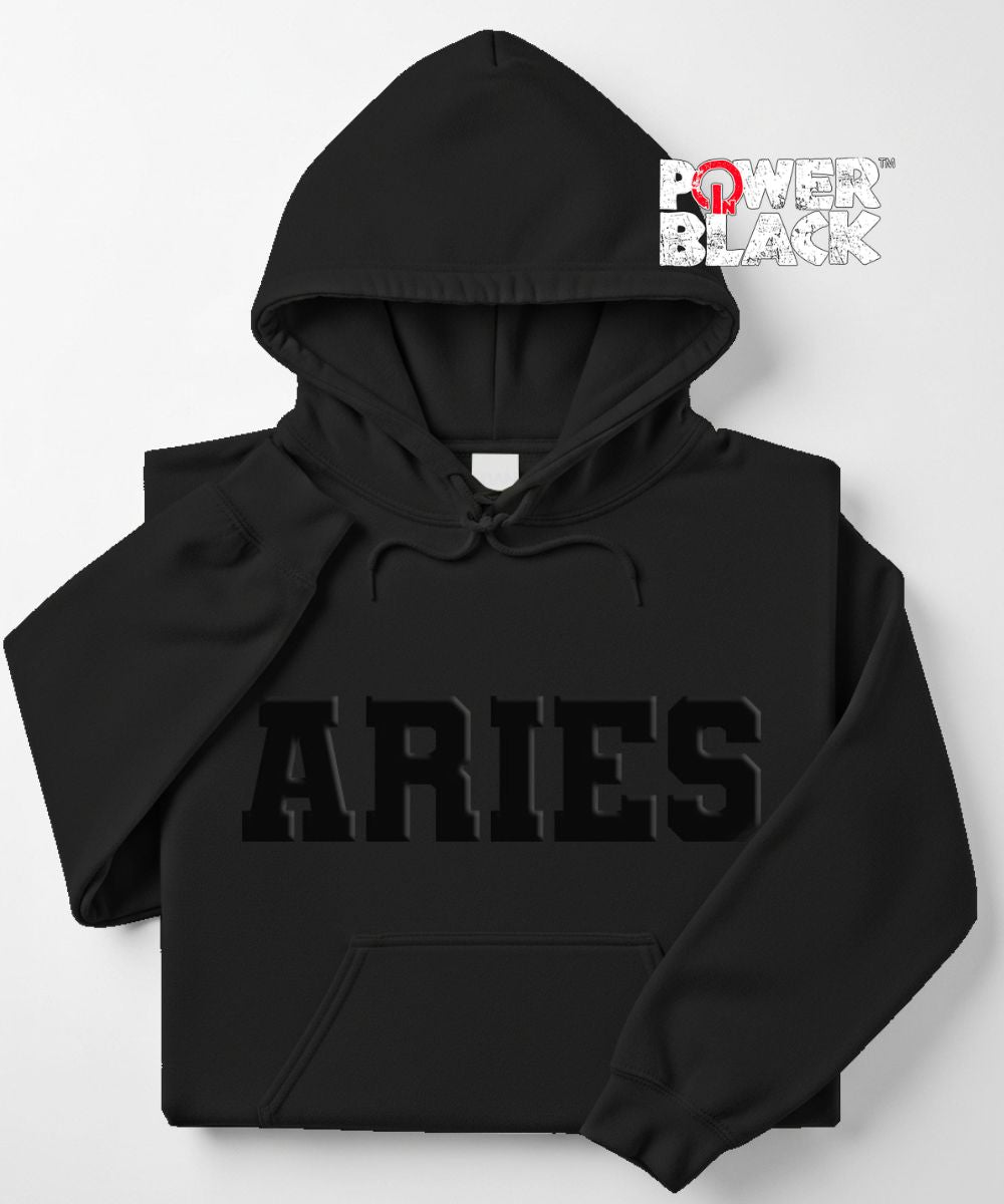 Puff Aries (Off Black Puff Design) Hoodie