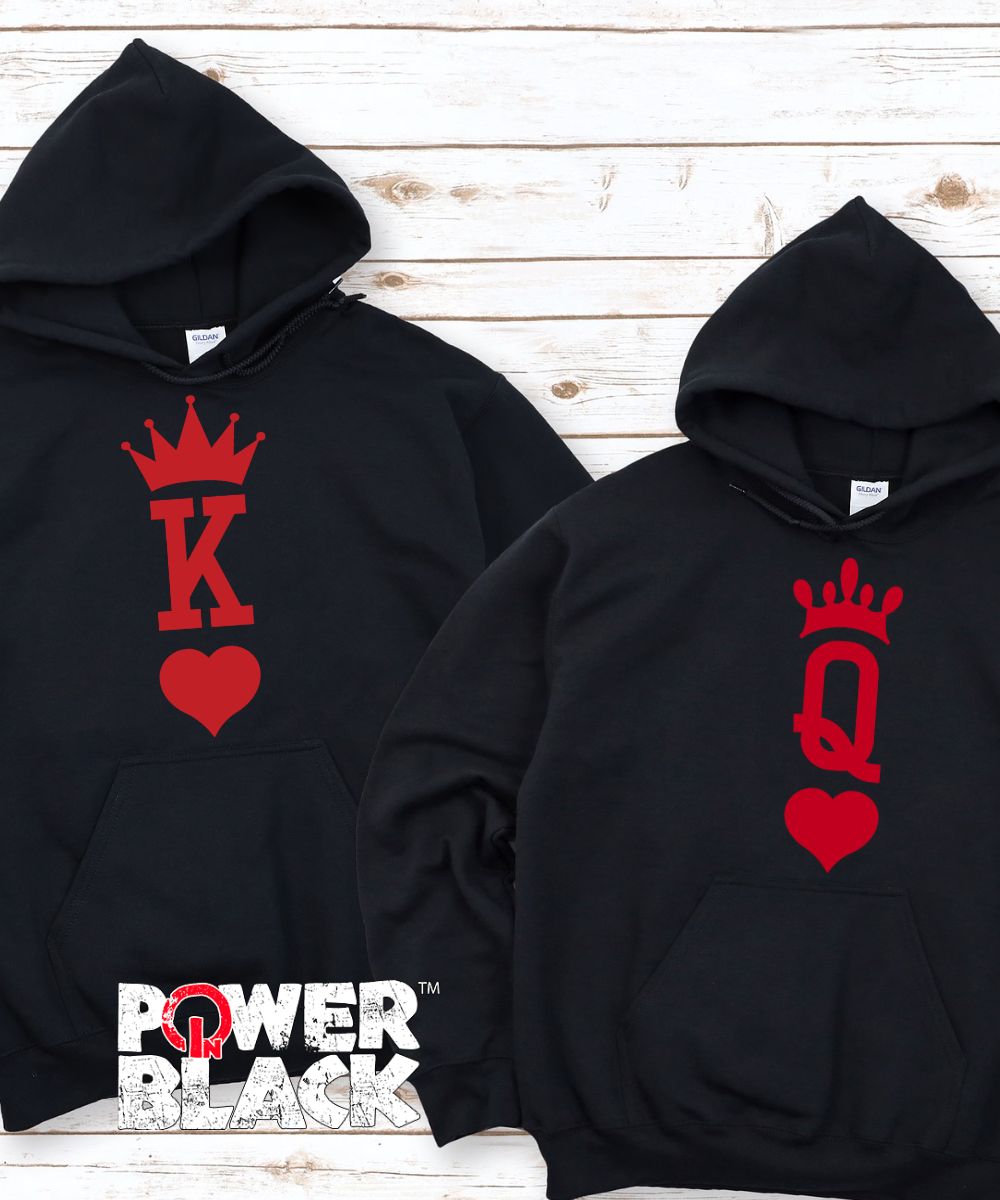 King of Hearts and Queen of Hearts (Large Print) Hoodie Set