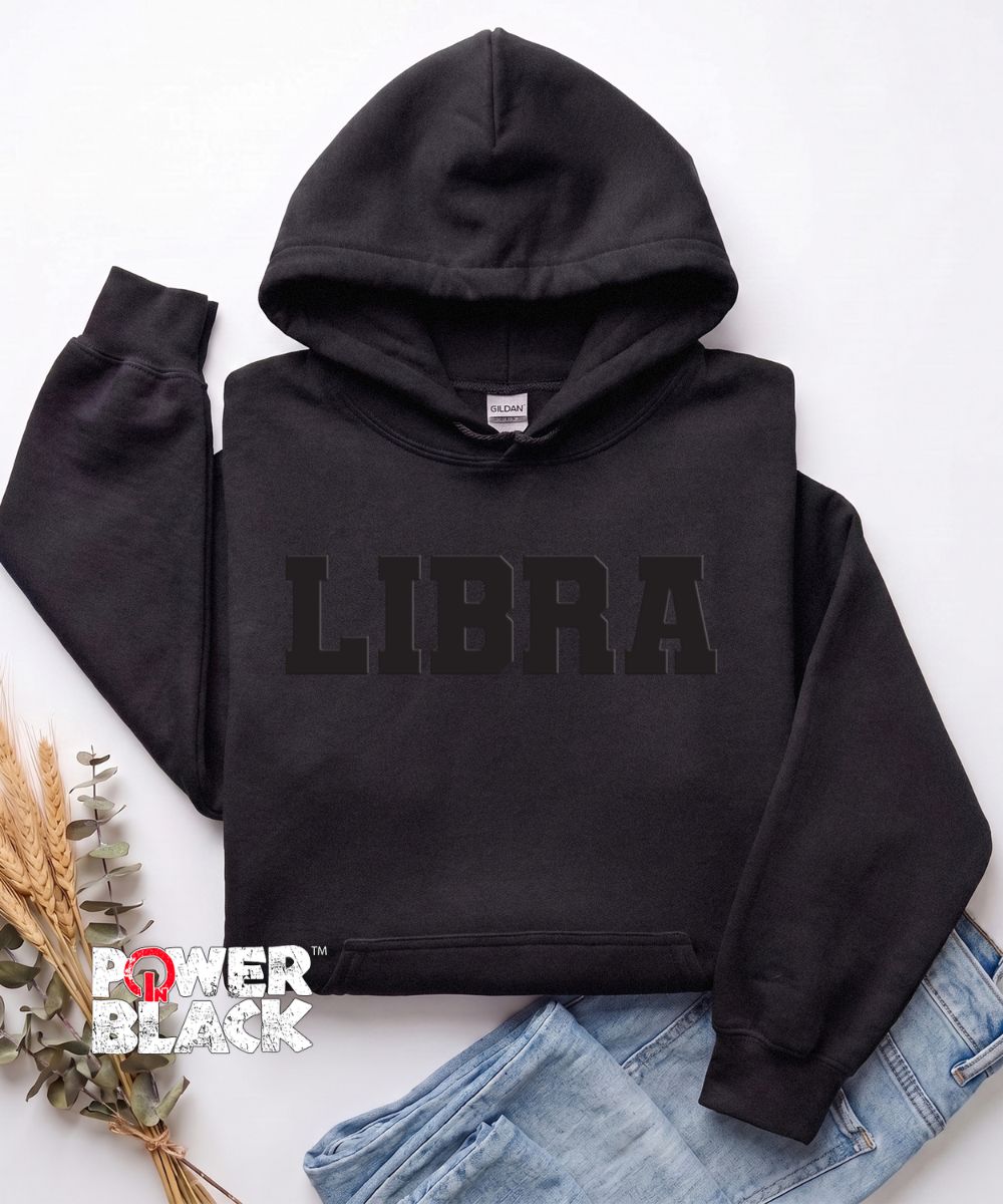 Puff Libra (Off Black Puff Design) Hoodie