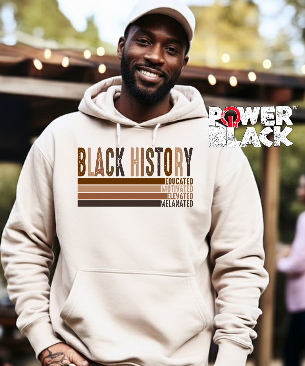 Educated. Motivated. Elevated. Melanated. Hoodie