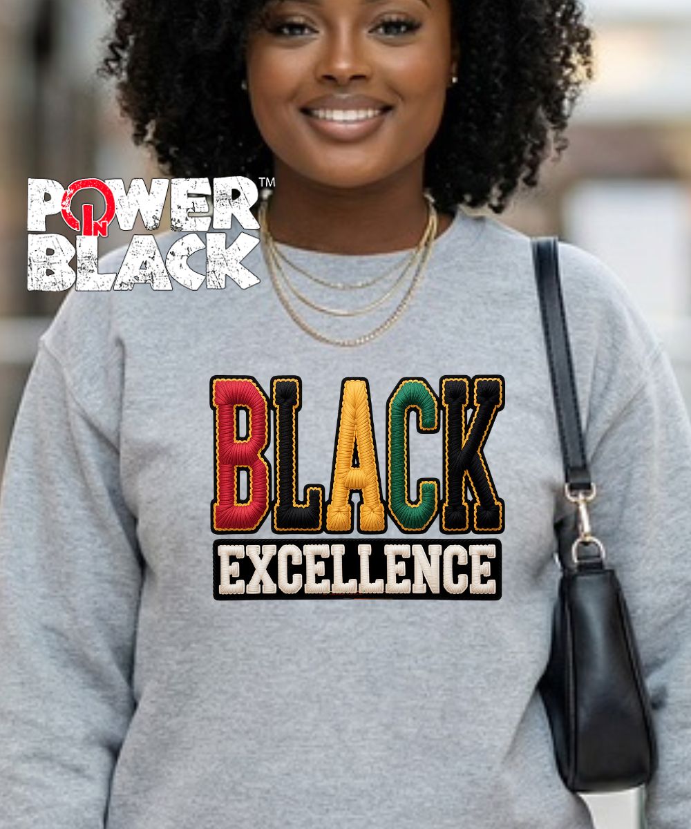 Color Black Excellence Sweatshirt (Screen Print Only)