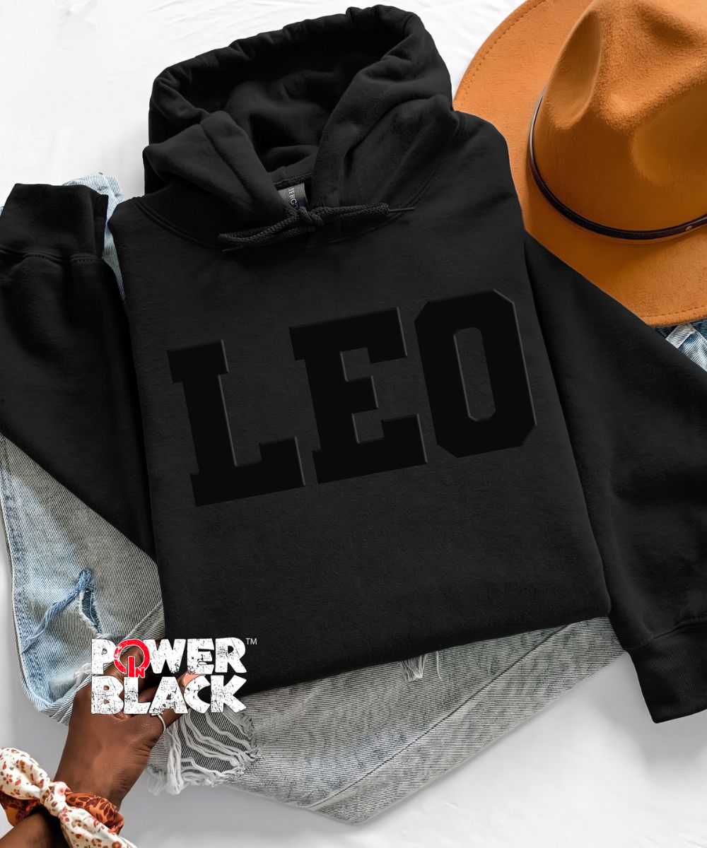Puff Leo (Off Black Puff Design) Hoodie