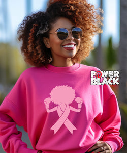 Afro Pink Ribbon Sweatshirt