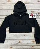 Crop Hoodie - Always Bet On Black (Black Foil)