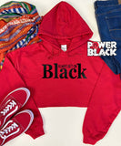 Crop Hoodie - Always Bet On Black (Black Foil)