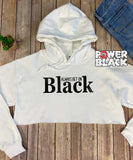 Crop Hoodie - Always Bet On Black (Black Foil)