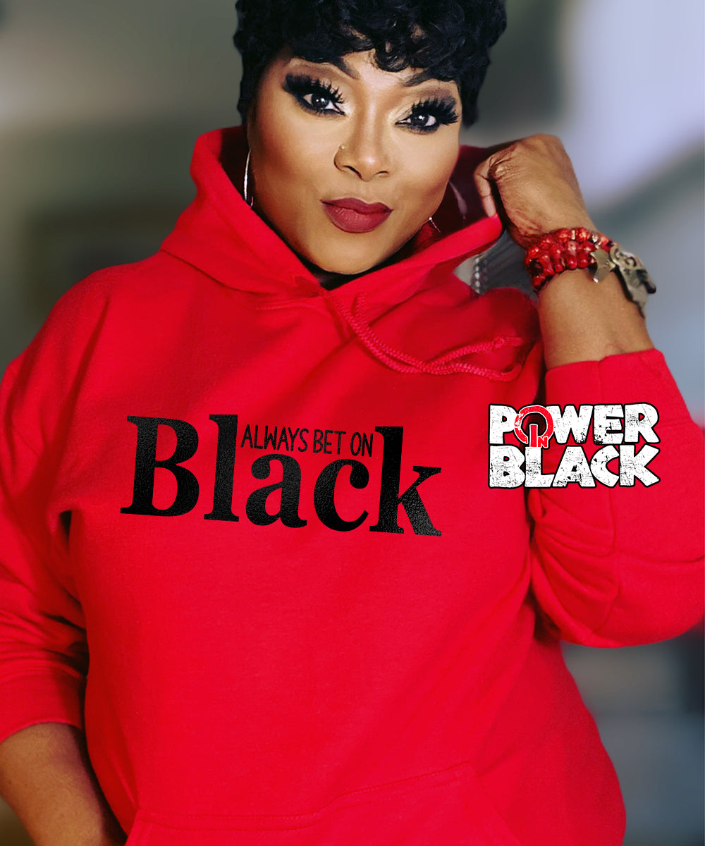 Always Bet On Black (Black Puff Design) Hoodie