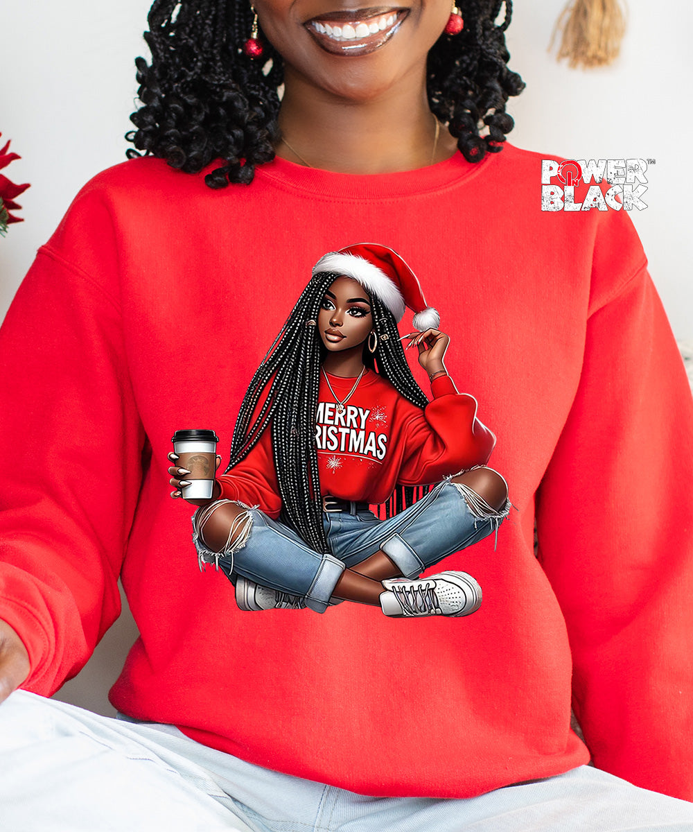 Black Girl Christmas Sweatshirt