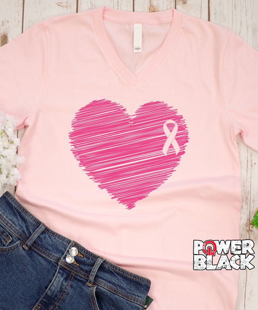 Breast Cancer Heart Ribbon
