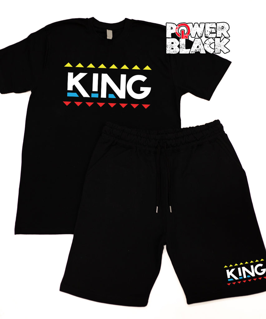 Geometric King Jogger Shorts Set