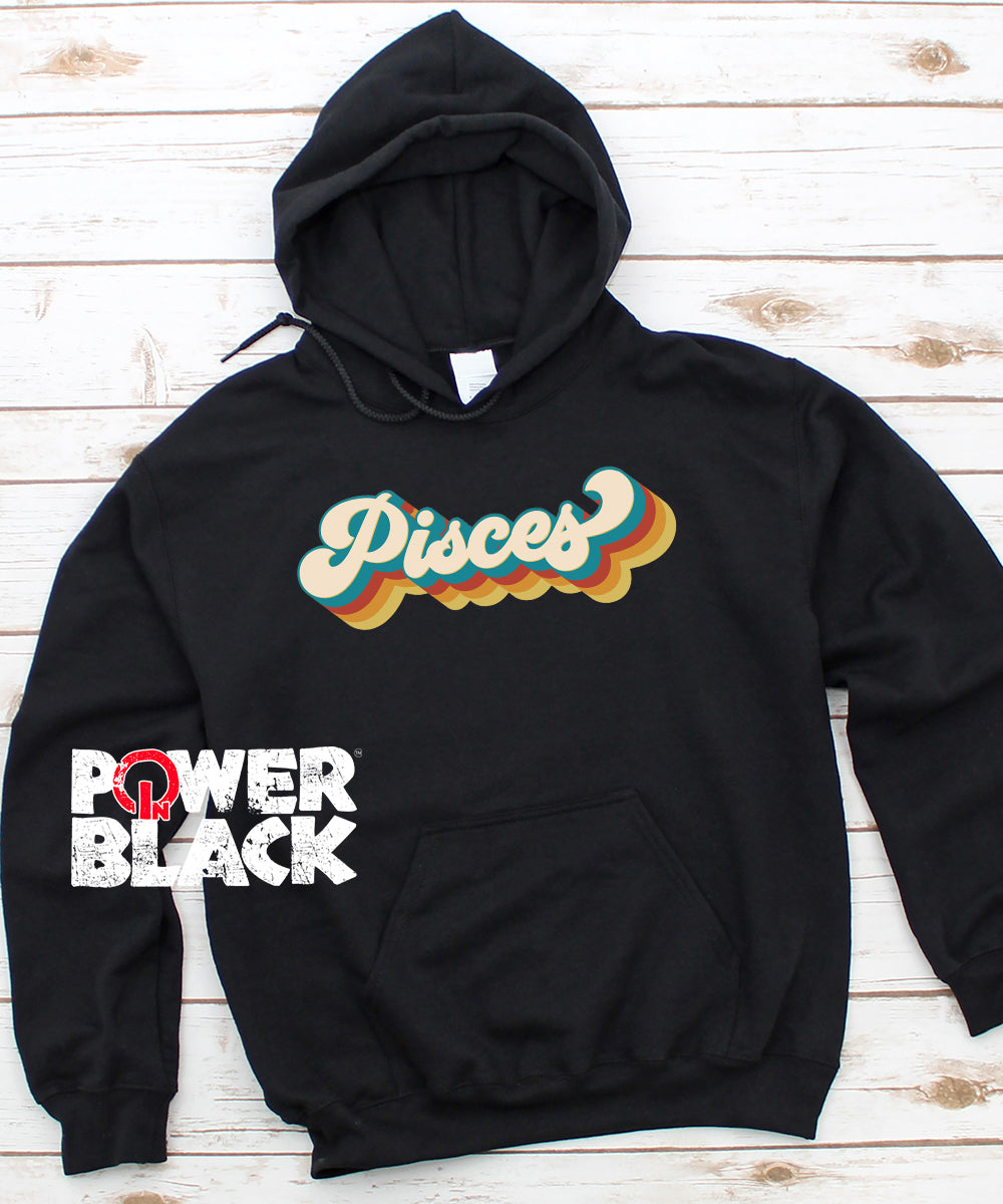 Retro Pisces Zodiac Hoodie