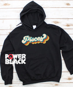 Retro Pisces Zodiac Hoodie