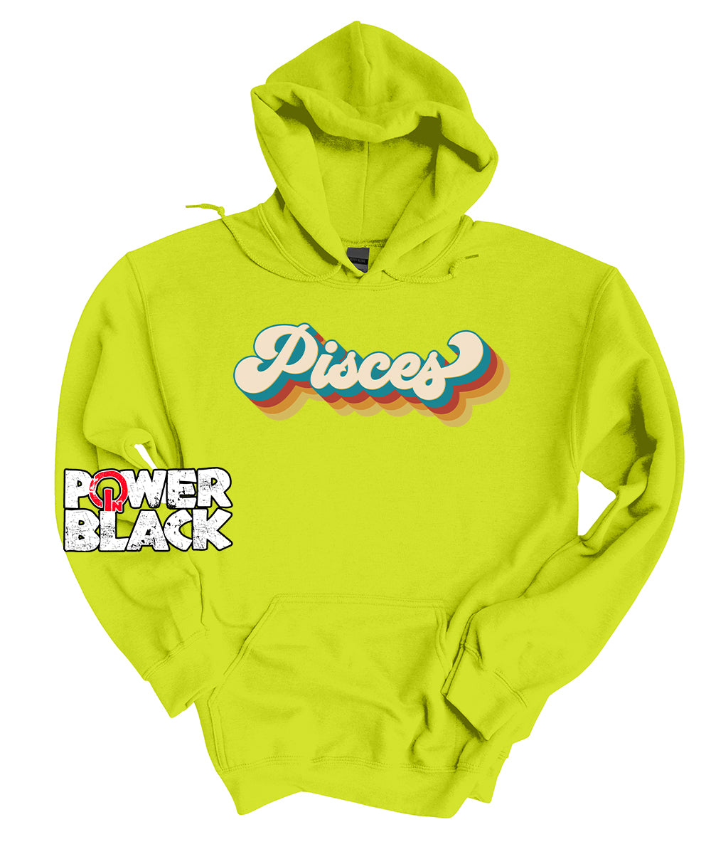 Retro Pisces Zodiac Hoodie