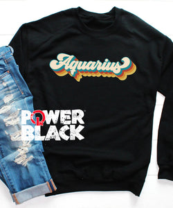 Retro Aquarius  Zodiac Sweatshirt