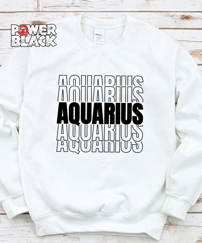 Stacked Aquarius Zodiac Sweatshirt