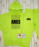 Stacked Aries Zodiac Hoodie Jogger Set