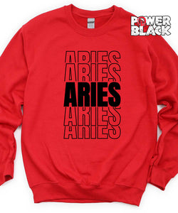 Stacked Aries Zodiac Sweatshirt