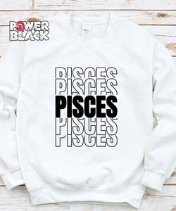 Stacked Pisces Zodiac Sweatshirt