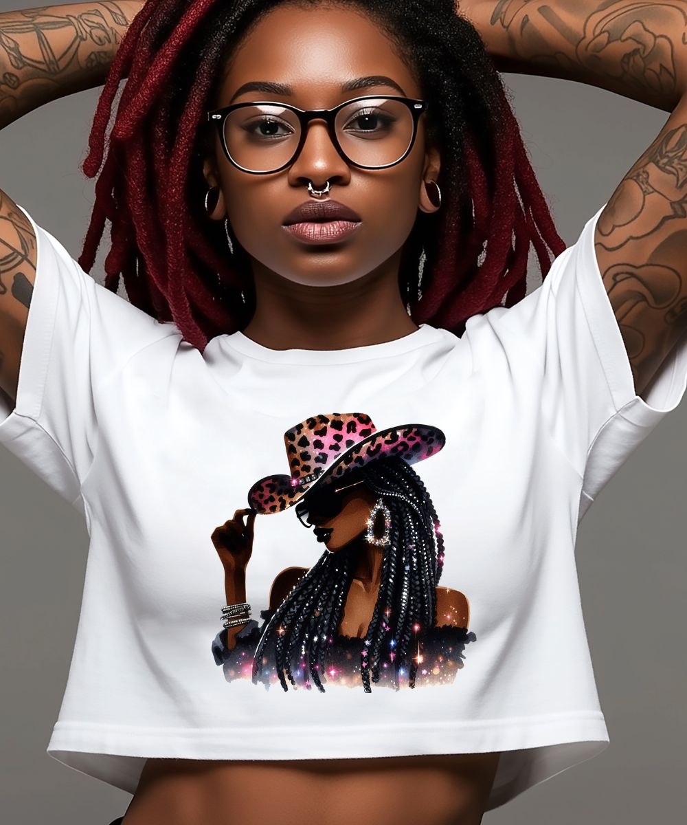 Black Cowgirl Crop Top