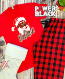 Black Santa Buffalo Plaid Pajama Set