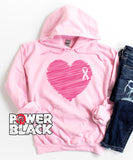 Breast Cancer Heart Ribbon Hoodie