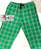 Green & White Plaid Pajama Pants