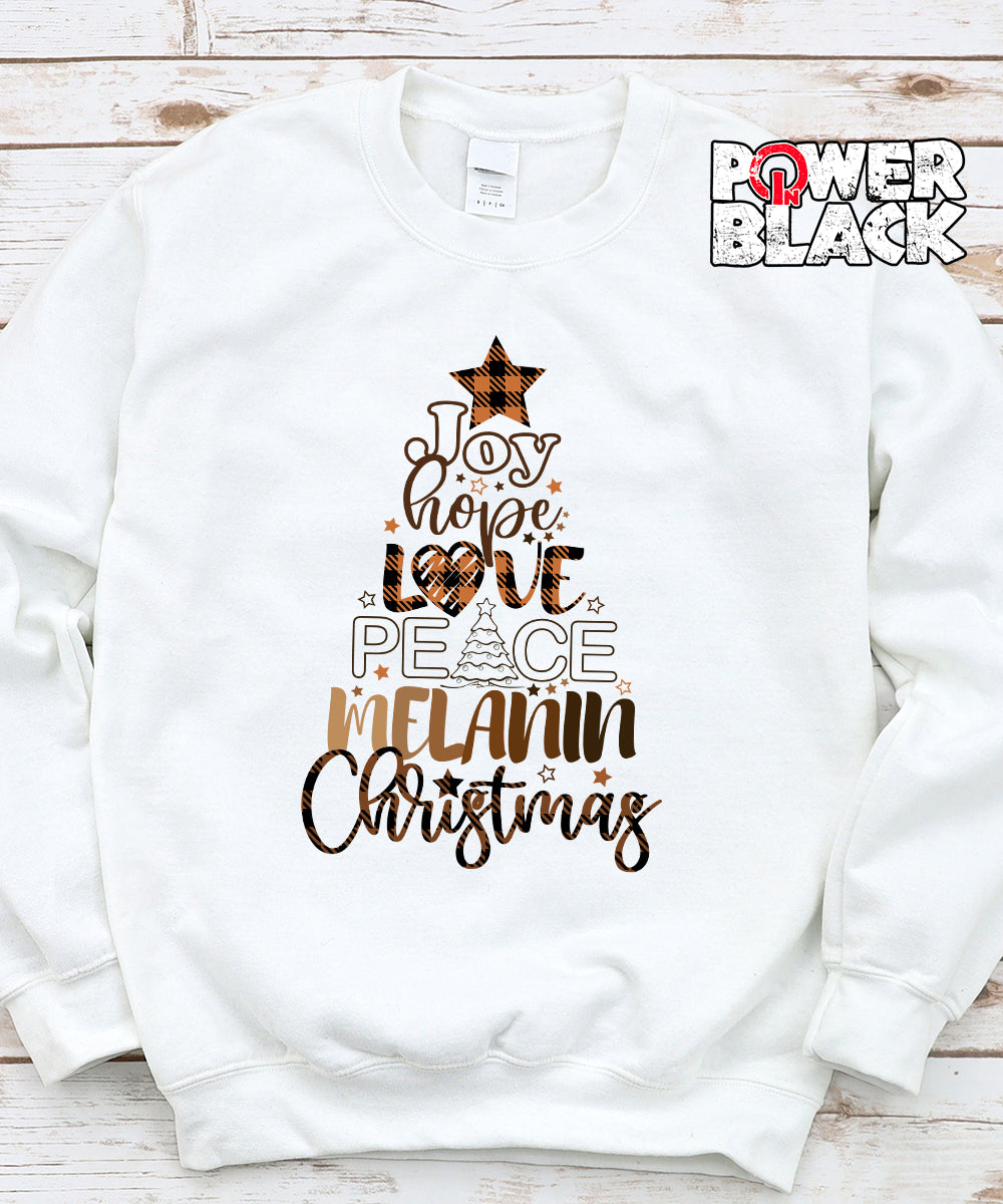 Joy Hope Melanin Christmas Sweatshirt