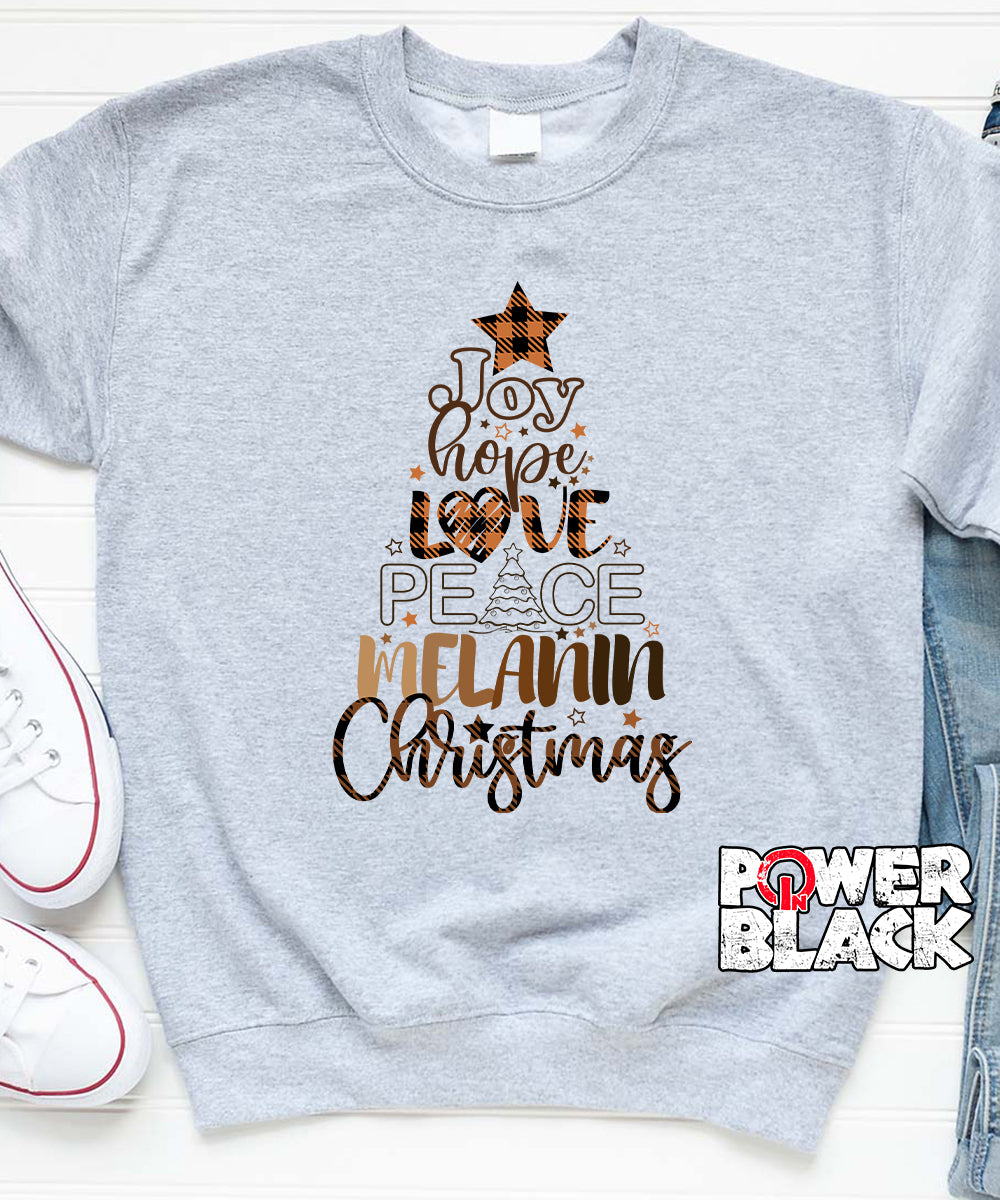 Joy Hope Melanin Christmas Sweatshirt