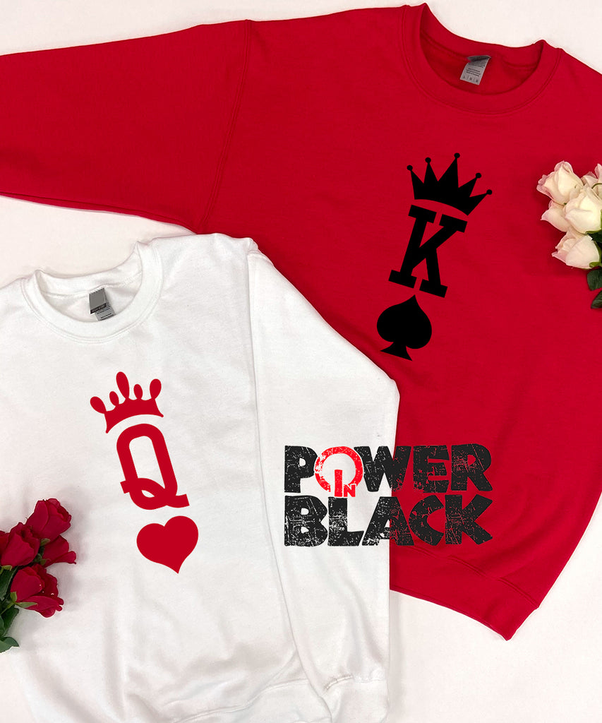 King of Spades and Queen of Hearts Sweatshirt Set