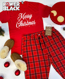 Merry Christmas Plaid Pajama Set