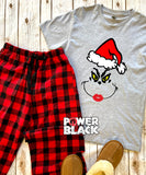 Mrs. Christmas Face Buffalo Plaid Pajama Set