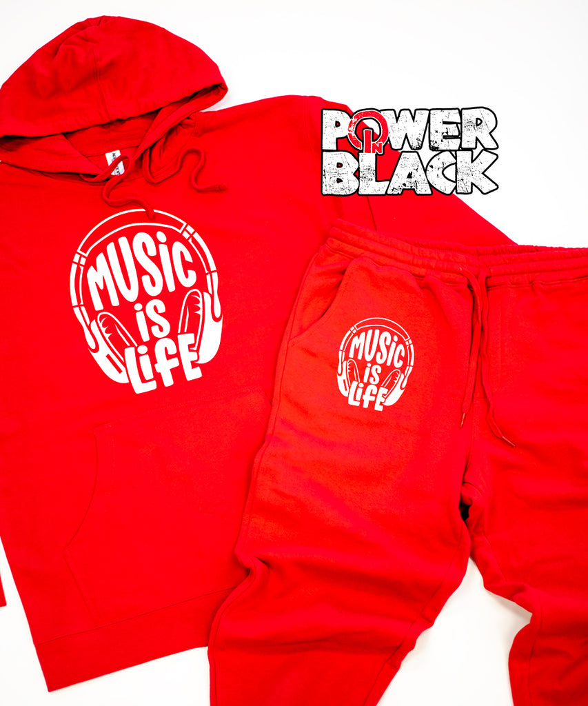 Music Is Life Hoodie Jogger Set