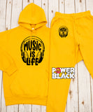 Music Is Life Hoodie Jogger Set