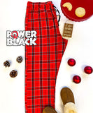 Red, Black & White Plaid Pajama Pants